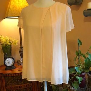 Ann Taylor Peach Blouse Medium